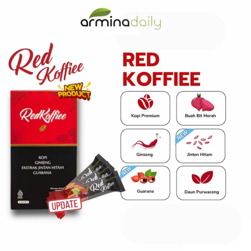 Original Red Koffiee Kopi Merah Armina Daily Stamina Promil Kesehatan