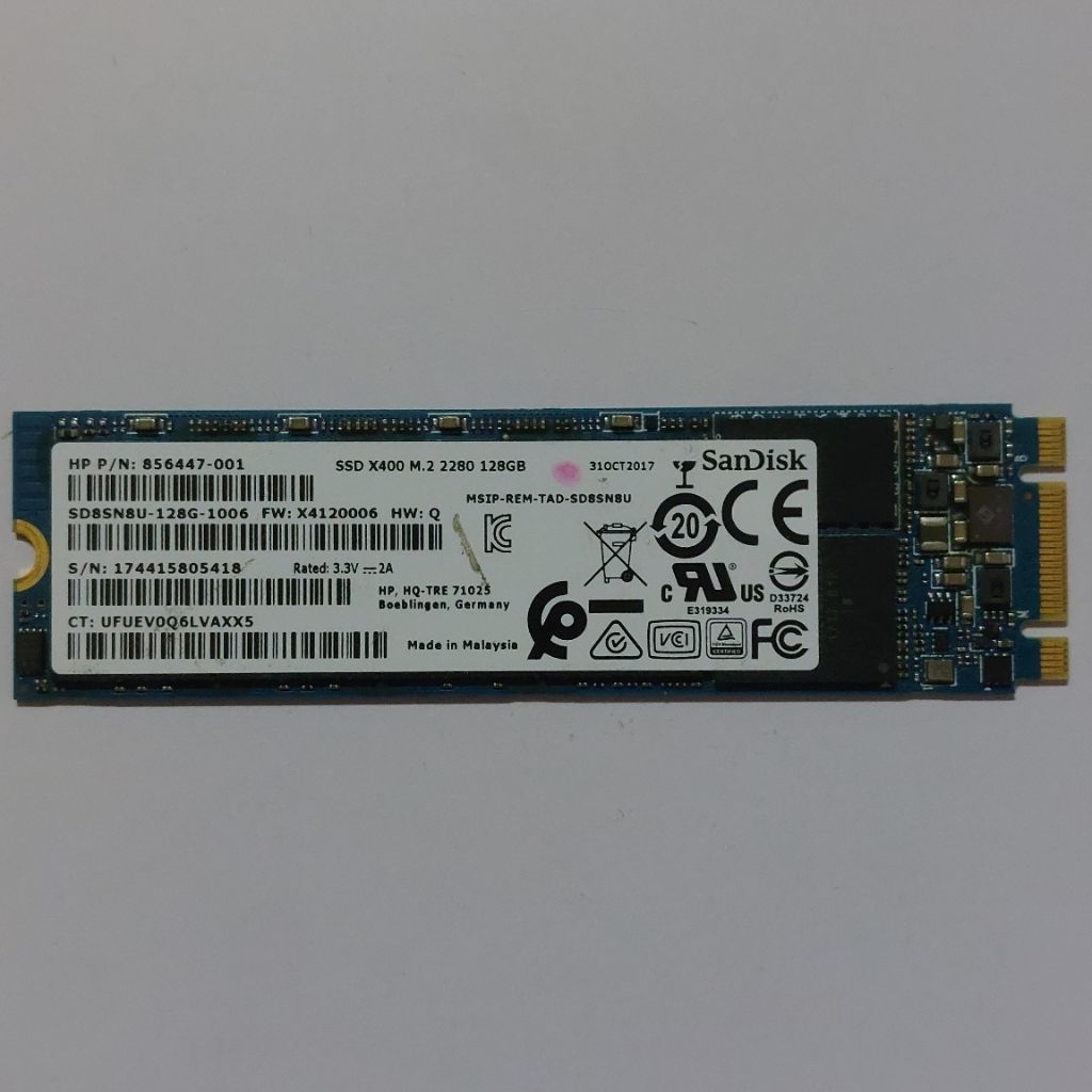 SSD M.2 SATA 2280 128 GB SANDISK X400 , LITE-ON , KINGSPEC Sentinel 100%