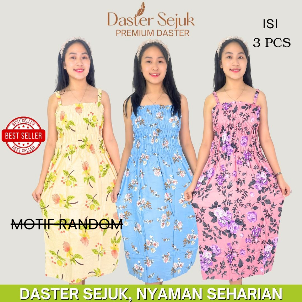 Paket Hemat 3 Pcs Daster Gondil Daster Yukensi Jumbo LD 120 Daster Bali Lobek Tali Satu Rayon Adem