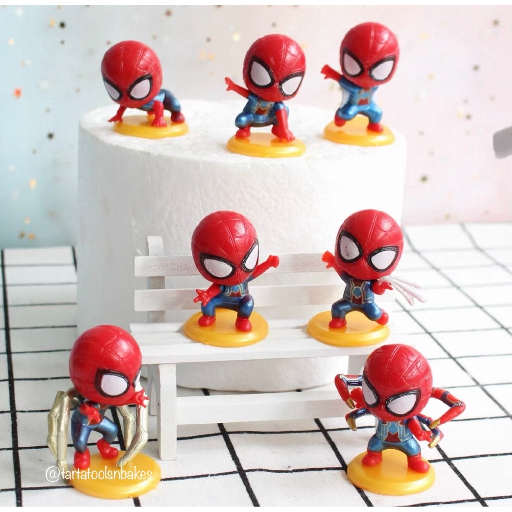 Topper Spiderman | Cake Decoration Figure Miniatur Spiderman Mini | Mainan Boneka Spiderman | Hiasan