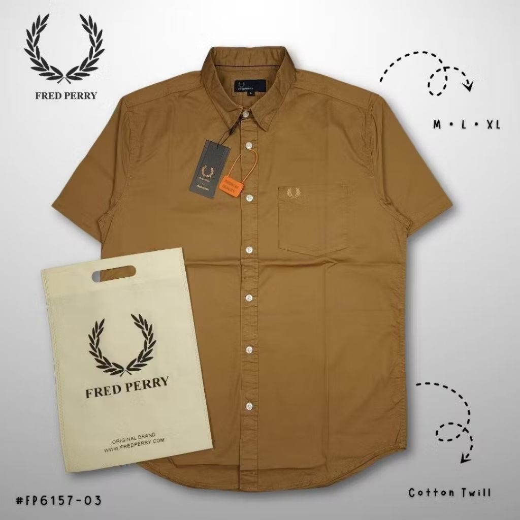 kemeja lengan pendek fredperry 3D//kemeja formal pria//kemeja casual//kemeja unisex//fredperry3D