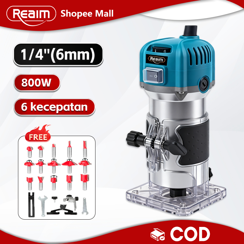 REAIM Mesin Profil Router Trimmer Kayu 6mm Wood Trimmer Mesin Profil Router Trimmer Kayu
