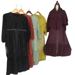 Gamis Set anak Viral Terbaru 2025 Bahan Seruty Gamis Muslim Anak Usia Anak 8-10-Tahun-WARNA-Hitam-Tr