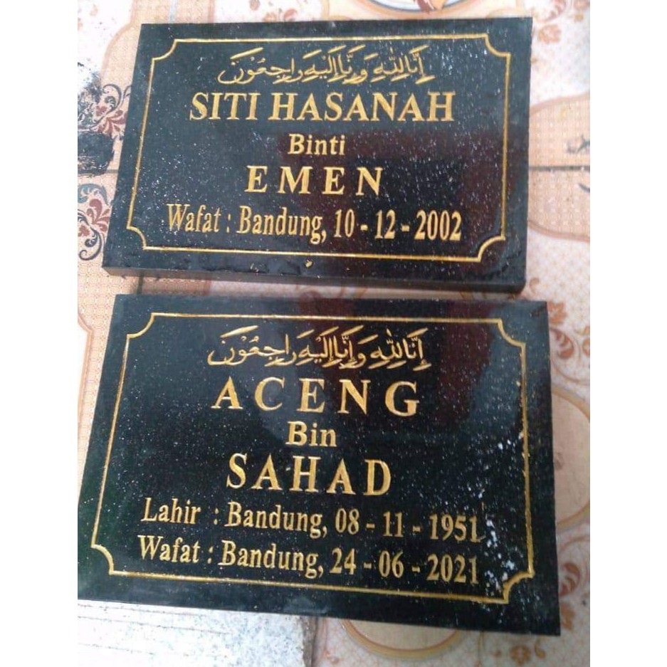 Lempengan Batu Nisan MARMER ASLI PREMIUM  | Nisan Marmer Full Custom-Hasil Rapi, Material Mewah, Ber