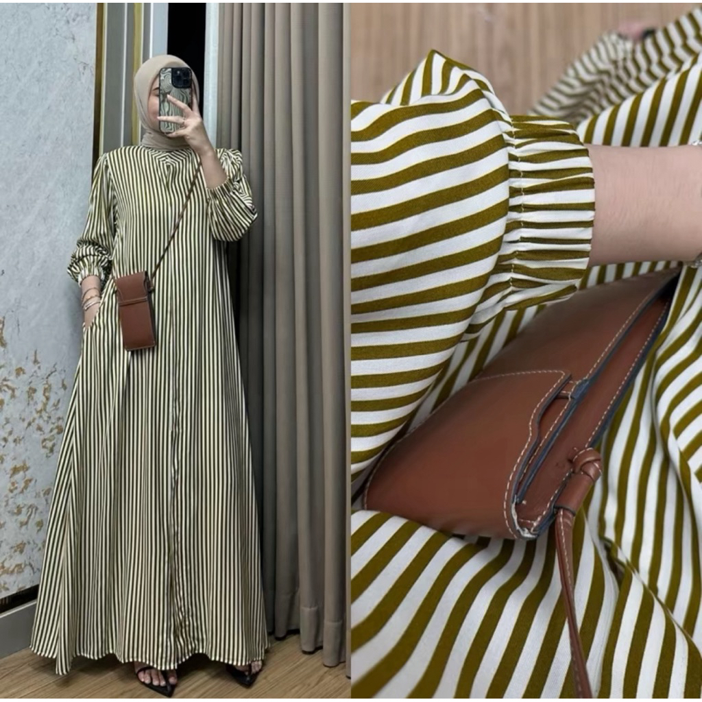 MAYZA DRESS RAYON TANGAN KERUT BY ENBE STORE