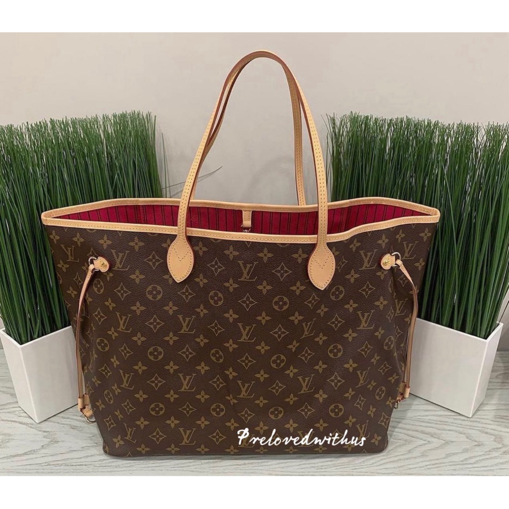 Preloved LV neverfull original size GM Preloved LV totebag preloved neverfull