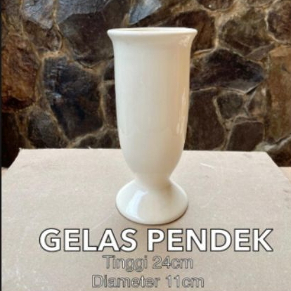 Vas Keramik Polos Gelas Pendek | Hiasan Meja Minimalis | Dekorasi Bunga Elegan Cantik Florist Supply
