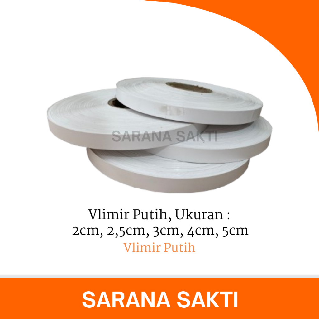 Edging Vlimir Plimir Putih | Vinir Veneer Vinyl Plimir Edging Putih Tipis PVC Doff 2cm, 2,5cm, 3cm, 