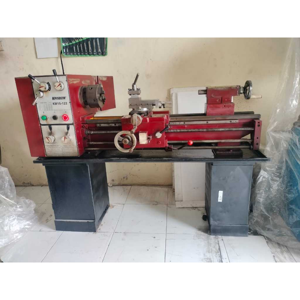 Mesin Bubut Krisbow KW15-122 Listrik 1 Phase 220V Cocok  Untuk Bengkel Motor Bengkel Mobil