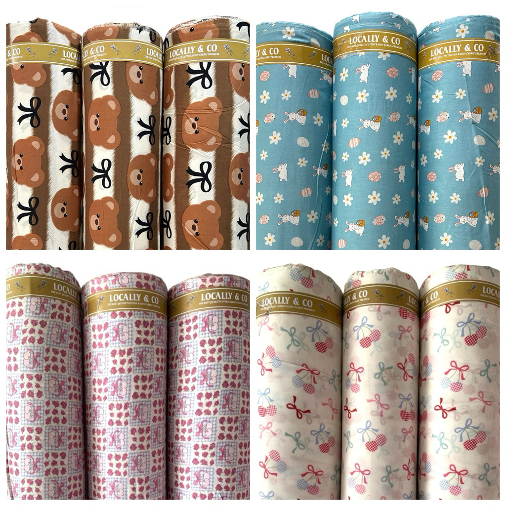 kain katun rayon motif roll