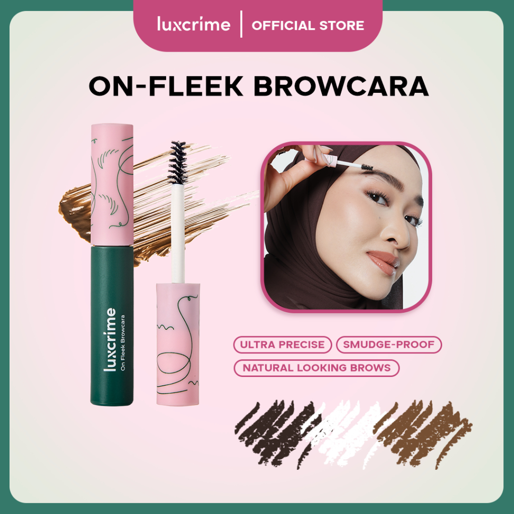 LUXCRIME ON-FLEEK BROWCARA - Maskara Alis Waterproof & Anti Geser Tahan 16 Jam