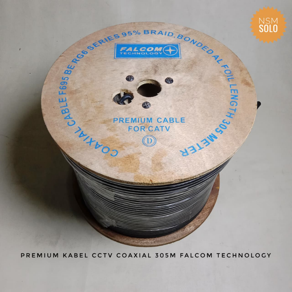 KABEL RG6 FALCOM F695 BE 95% BRAID COAXIAL PARABOLA / CCTV / LNB / TV JARINGAN 305 METER