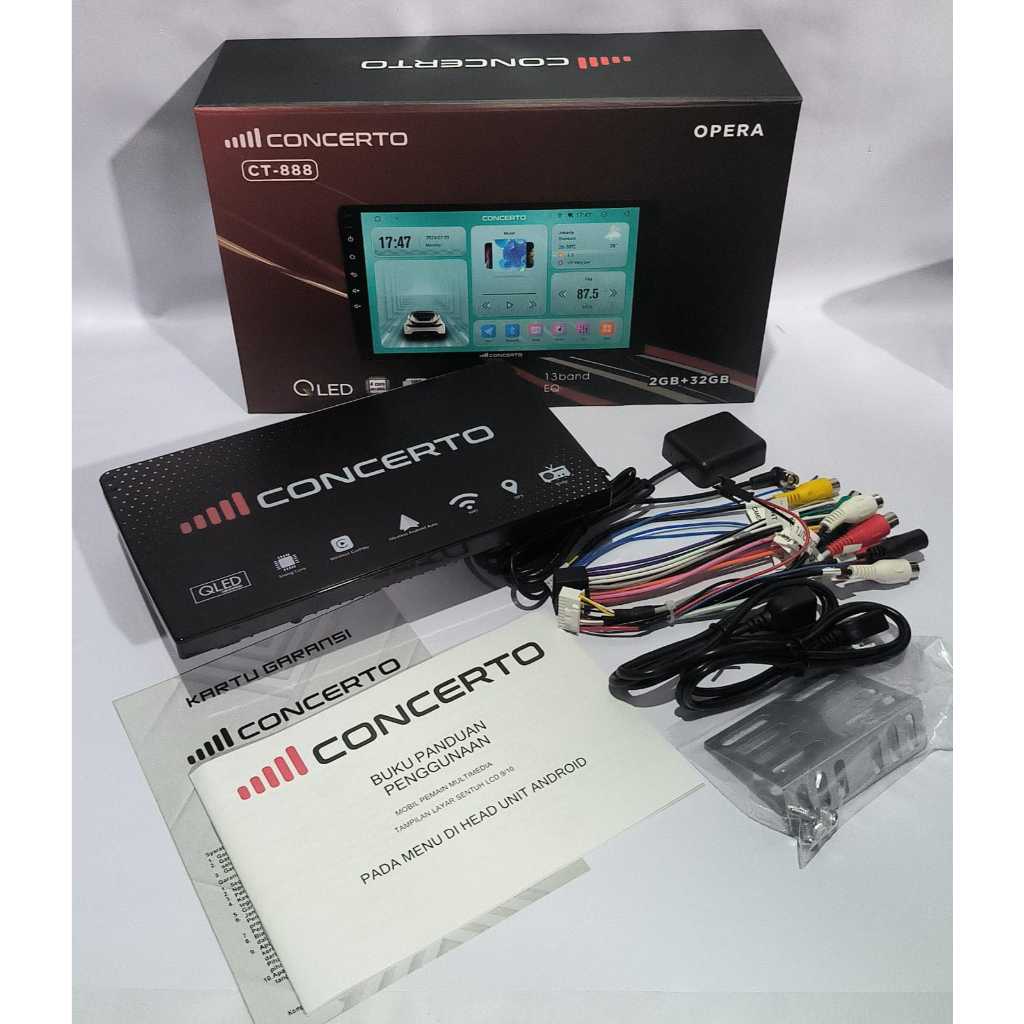 HU Android Concerto Opera CT 888 Ukuran 9 inci Ram 2+32 GB