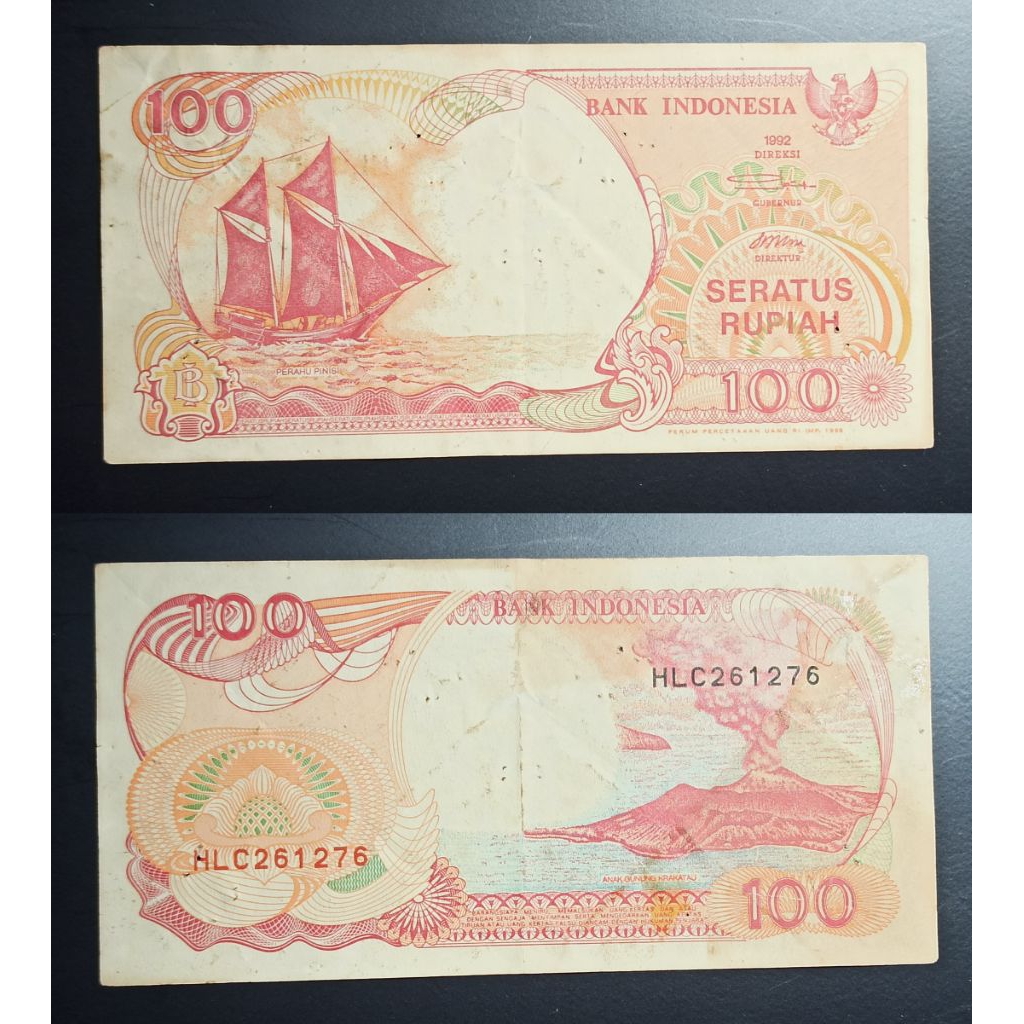 uang kuno Indonesia 100 rp tahun 1992 p2483