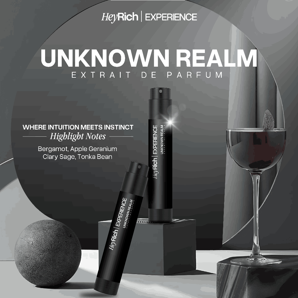 HeyRich EXPERIENCE Unknown Realm Extrait de Parfume EDP++ Aroma Spicy Woody Mystic Tahan 12+ Jam Sil