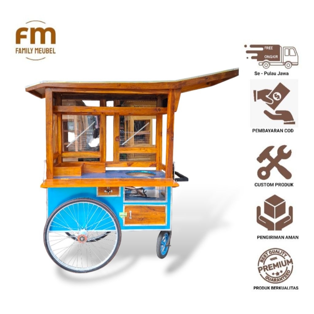 Gerobak siomay dorong roda becak , Gerobak siomay keliling