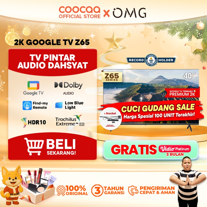 [BRACKET+] NEW COOCAA 40 inch Z65 -  GOOGLE TV - 2K LED-TV  - HDR 10 - Flicker Free - Low Blue Light