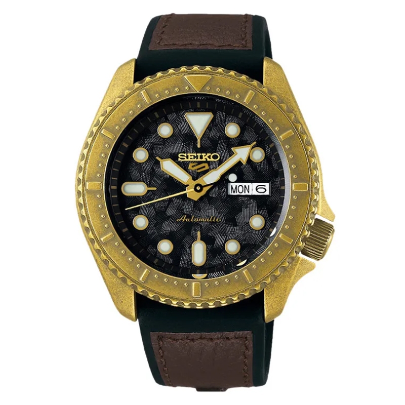 Seiko SRPE80K1 Seiko 5 Automatic Gold Brown Strap