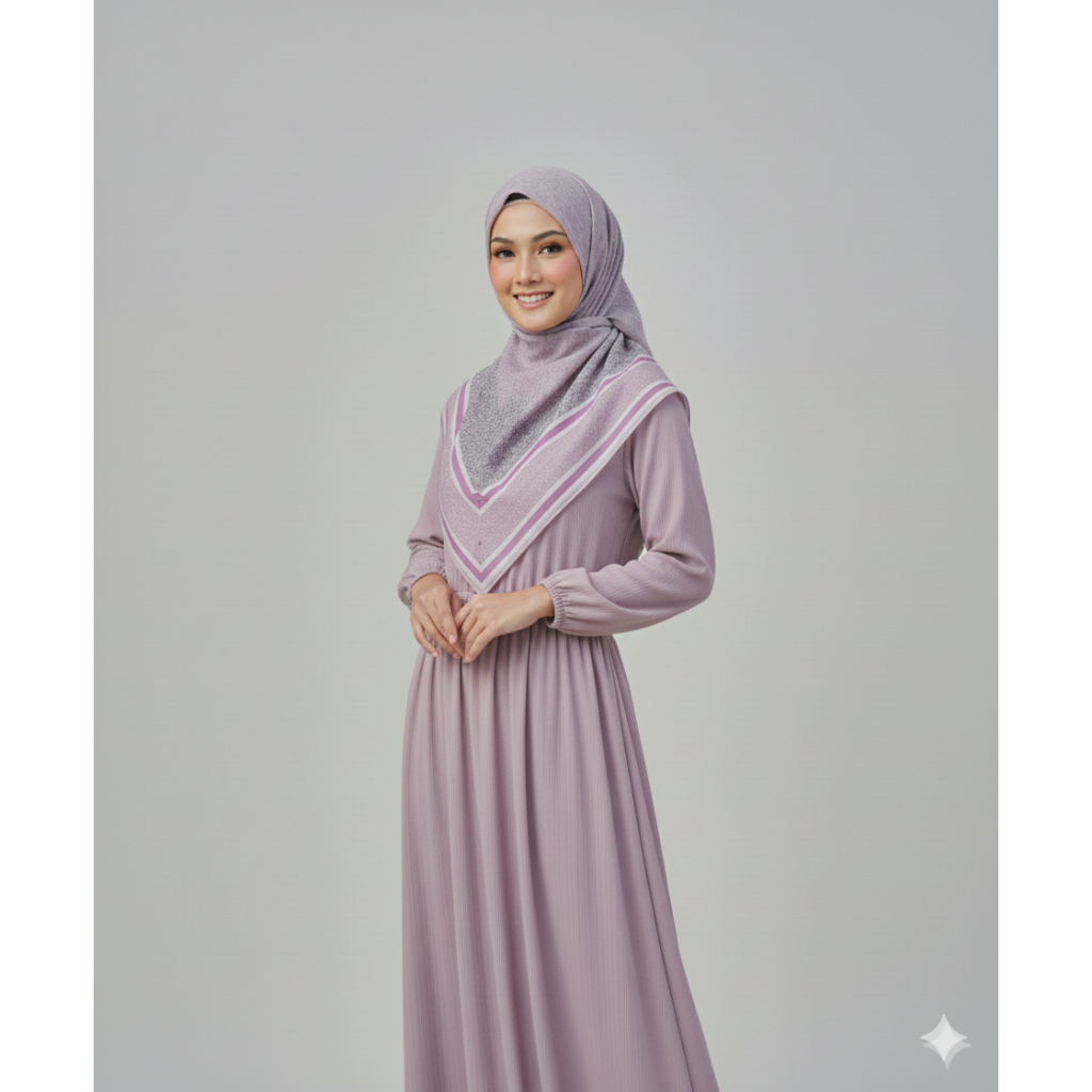 Mama In Fashion - Jilbab Syari Segi Empat Voal Motif / Jilbab - Hijab - Kerudung segi empat Motif Te