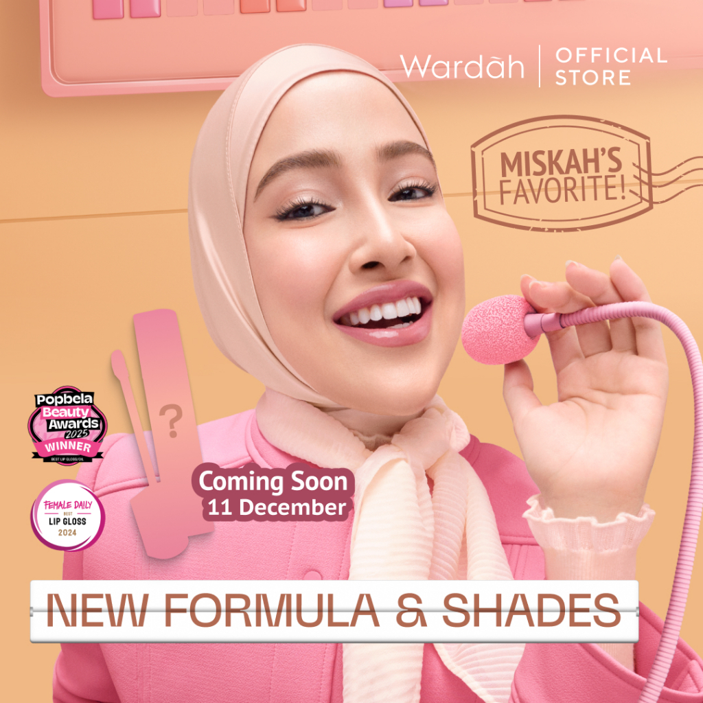 WARDAH Glasting Liquid Lip - Hi-Pigmented Glass Color, Ringan, Tidak Lengket, Transferproof Liptint-