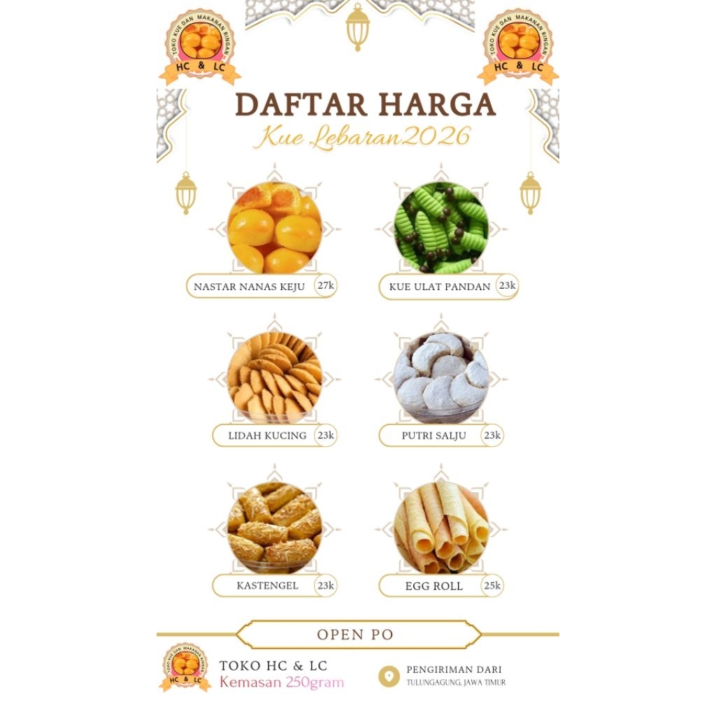 Macam macam kue lebaran premium berat 250 : Nastar, kastengel keju,mawar jadul,kue ulat pandan,sagu 