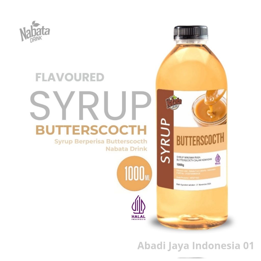 Sirup Butterscotch Untuk Kopi Kafe Sea Salt 1liter | Syrup Butterscotch Premium Bahan Minuman cafe 1