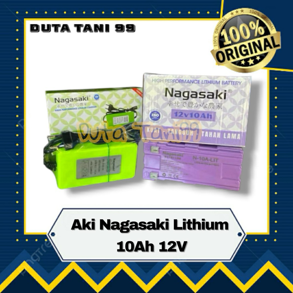 Aki Nagasaki 10Ah 12V Lithium Ups Sepeda Listrik Tangki Sprayer Elektrik Baterai Selis