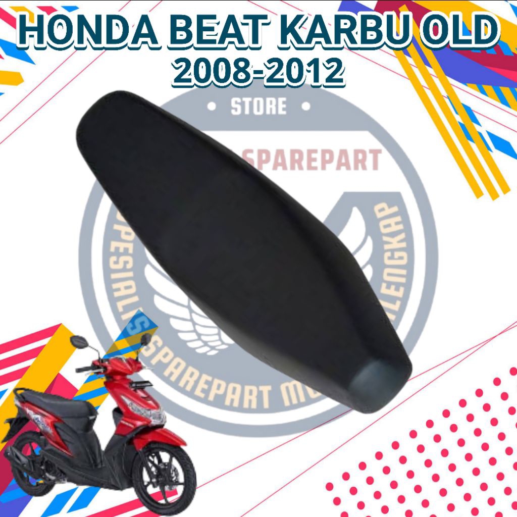 Jok seat honda beat karbu satu set tingal pasang, Jok beat karbu tebal standar, Jok honda beat karbu