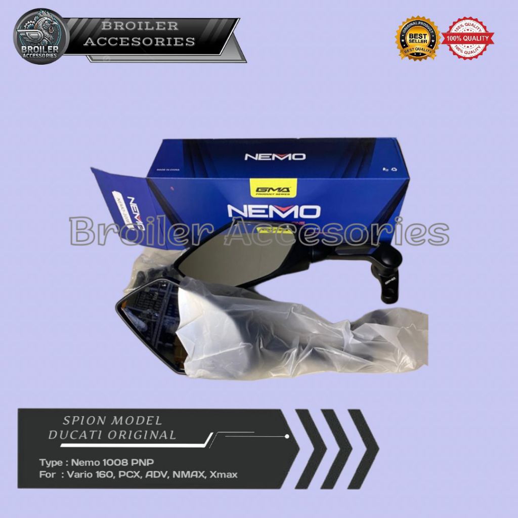Spion Model Ducati Original Nemo 1008 – Spion Lipat PNP Vario 160 / PCX / ADV / NMAX / XMAX