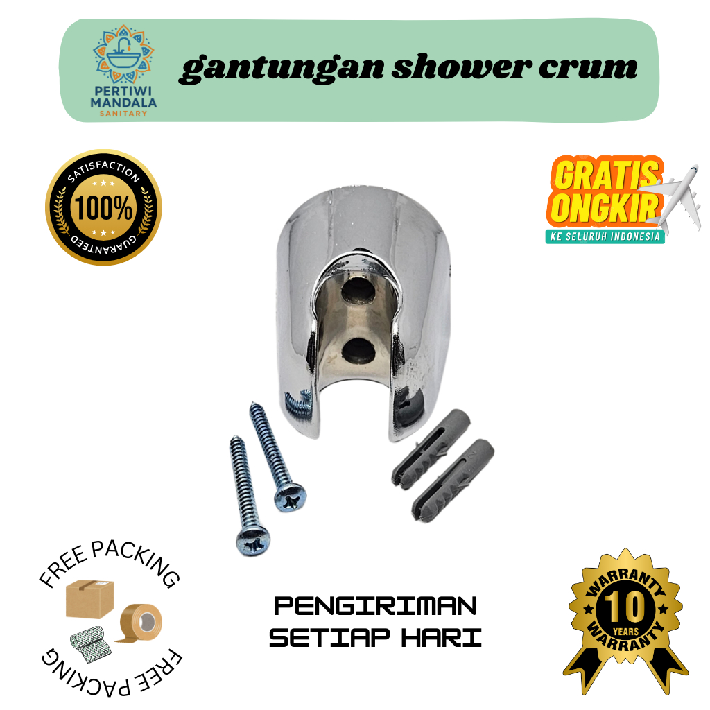 TERLARIS Gantungan Shower  A90423  TOTO Chrome – Anti Karat & Kuat, Penyangga Kepala Shower Dinding 