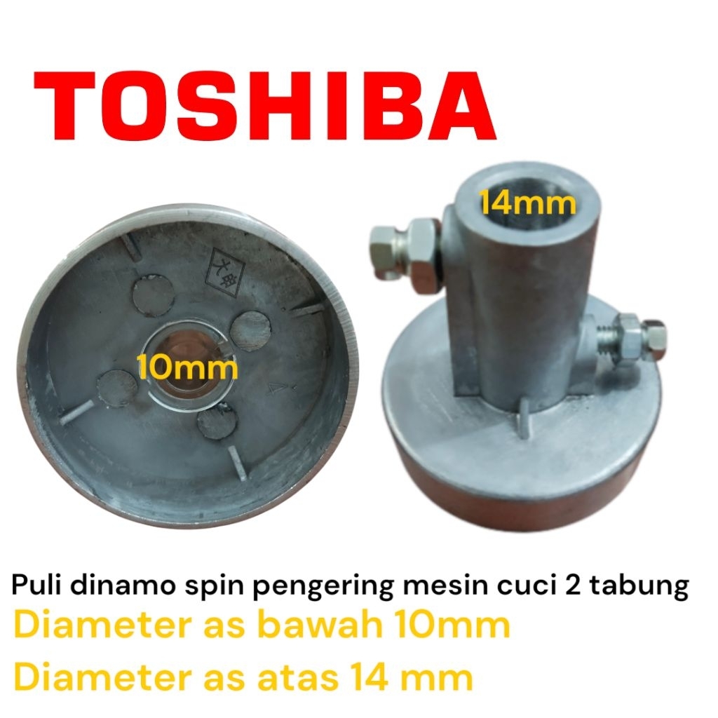 puli dinamo spin pengering mesin cuci Toshiba 2 tabung