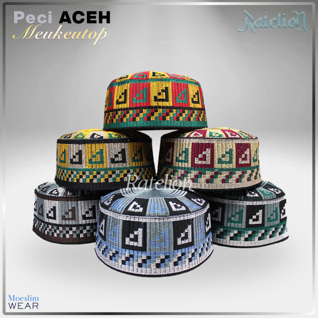 Peci Haji Meukeutop Aceh Teuku Umar Kopiah Sholat Pria Madinah Bone Kopyah Solat Santri Laki Dewasa 