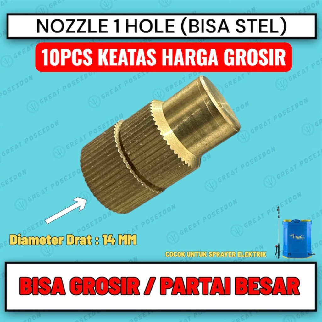 Nozzle sprayer kuningan lubang 1 tangki alat semprot hama elektrik manual cba semprotan embun jet