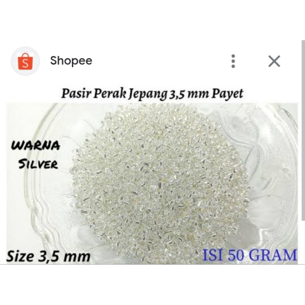 Pasir perak silver besar mote payet jepang toho premium