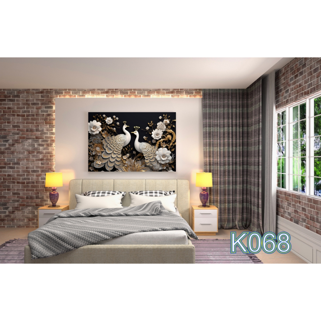 Hiasan Dinding Stiker Merak Untuk Kamar - Wallpaper Dinding Motif Burung Merak Untuk Kamar Tidur