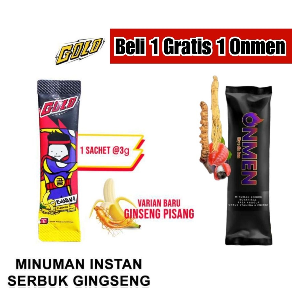 Golo Gingseng Herbal Sachet 3 gr FREE OnMen Booster Multivitamin Stamina Kuat Tahan Lama