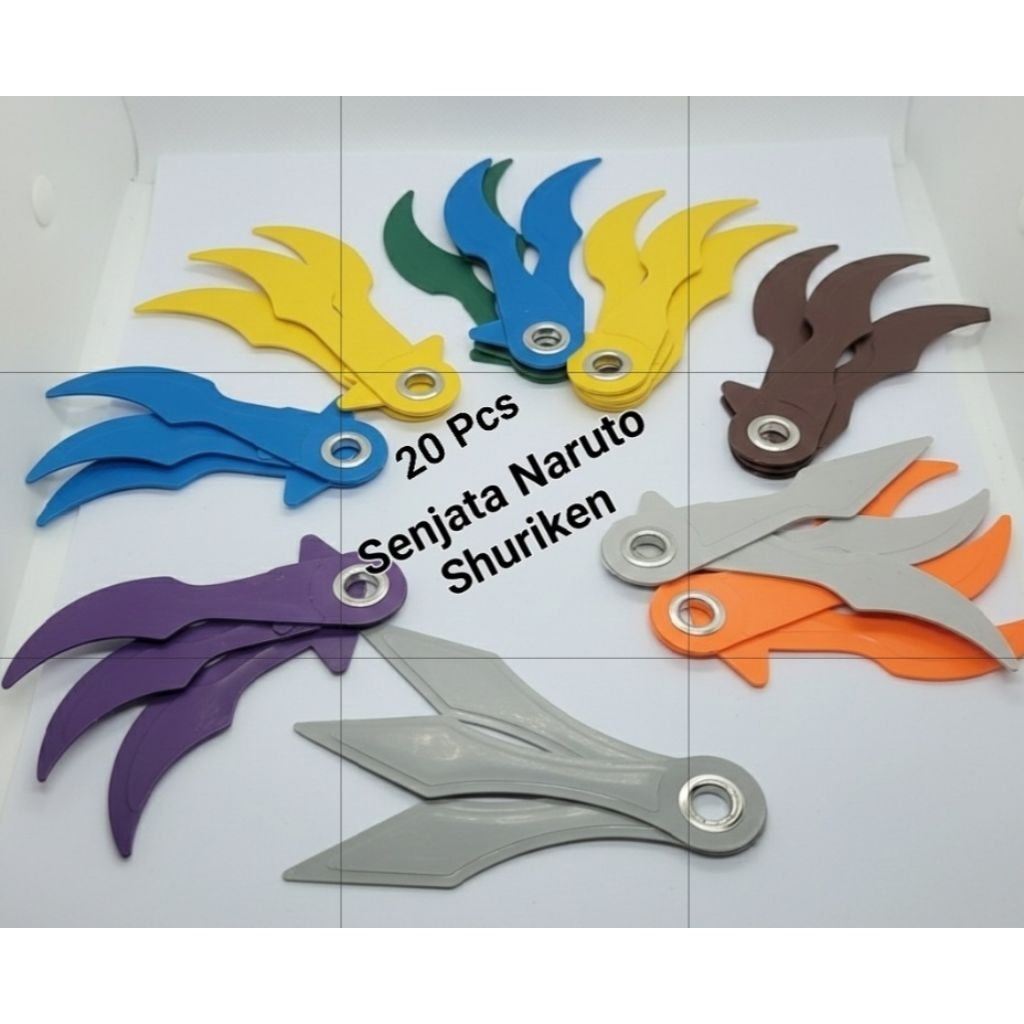 Grosir 20 Pcs Mainan Anak Shuriken Senjata  Naruto Senjata Ninja Plastik