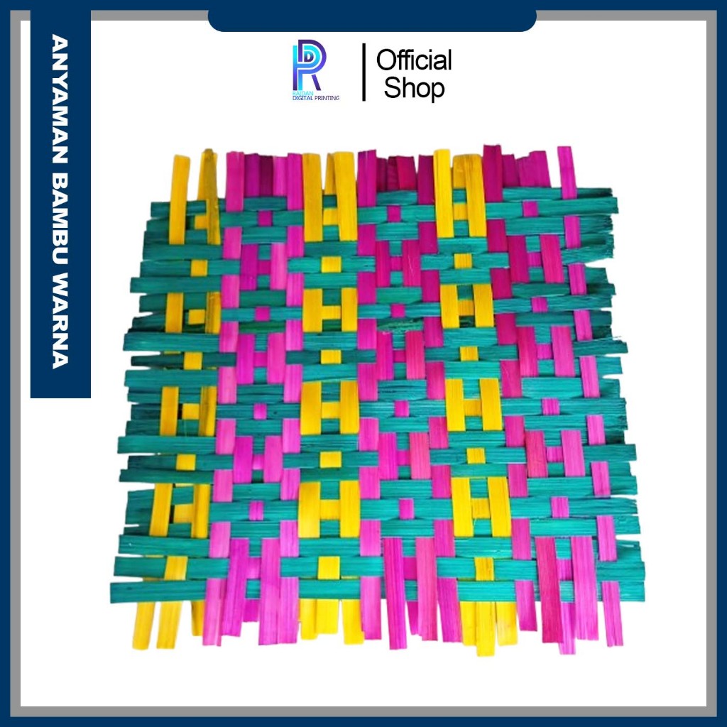 ANYAMAN BAMBU WARNA , LEMBARAN ANYAMAN BAMBU WARNA