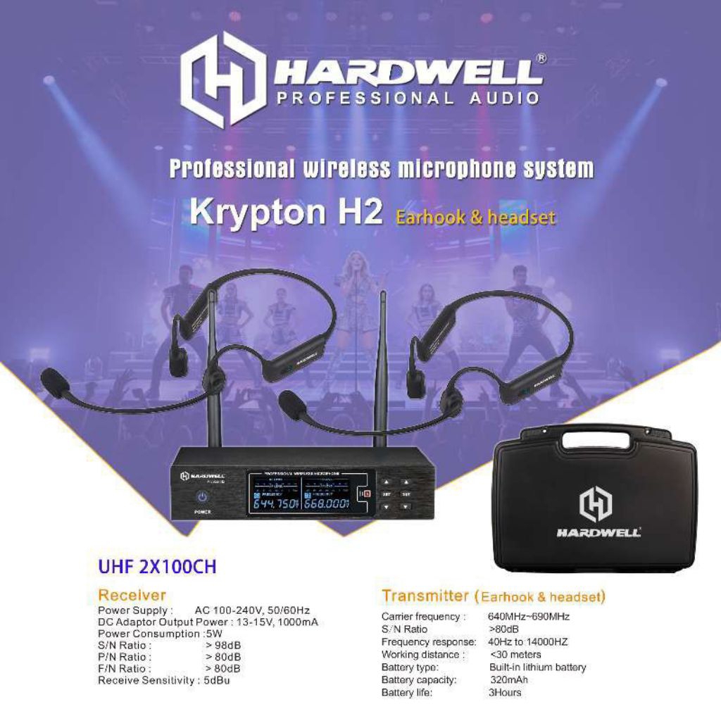 Mic wireless bando Hardwell Krypton H2 Mic bando H2 Hardwell H2