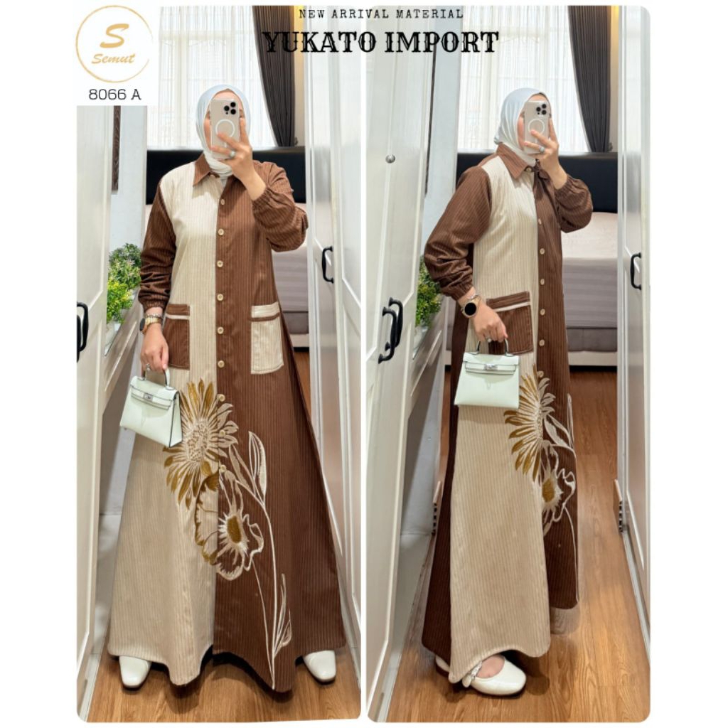GAMIS KATUN KOMBINASI SYAINA BY SEMUT TERBARU (AURORA DRESS SYAINA)