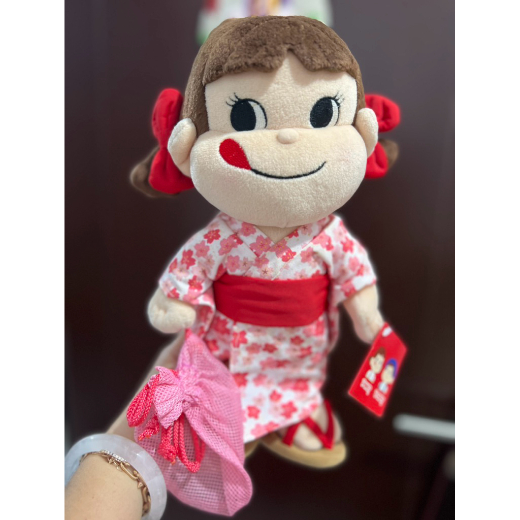 Boneka Cewek Peko Kostum Kimono Sakura Pink 30 Cm