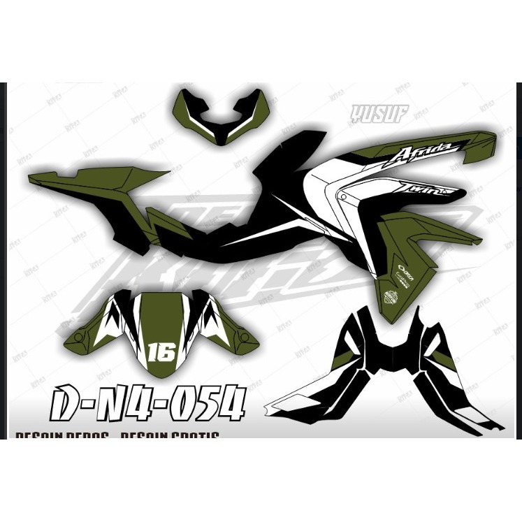 Decal CB 150x striping stiker motor CB 150x desain keren MOTIF Twin afrika trend custom desain D-N4-