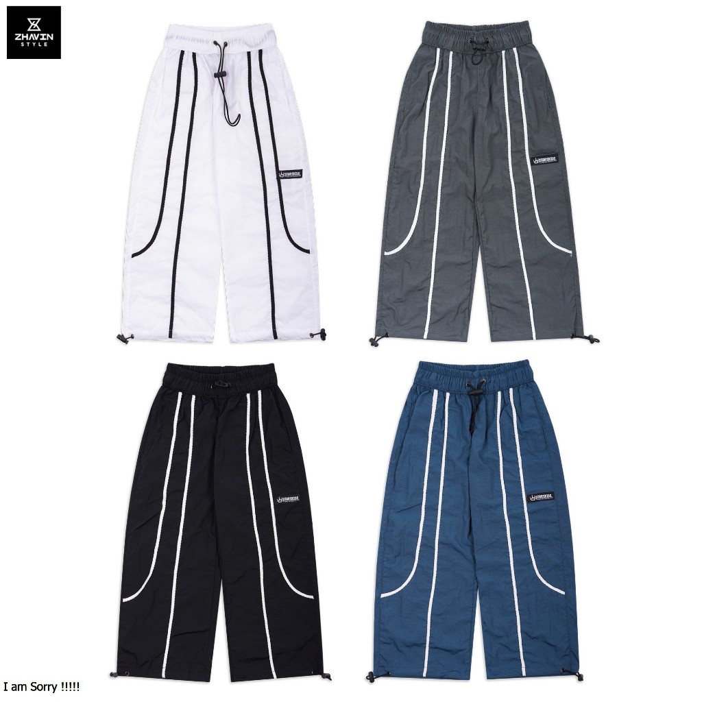 Zhavin Baggy Pants Paracute Celana Panjang Paracute Crinkle Anak Unisex Umur 1-8 Tahun