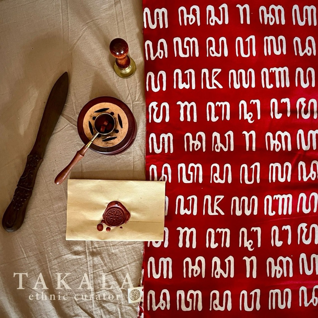 Bold Red Aksara Jawa Batik