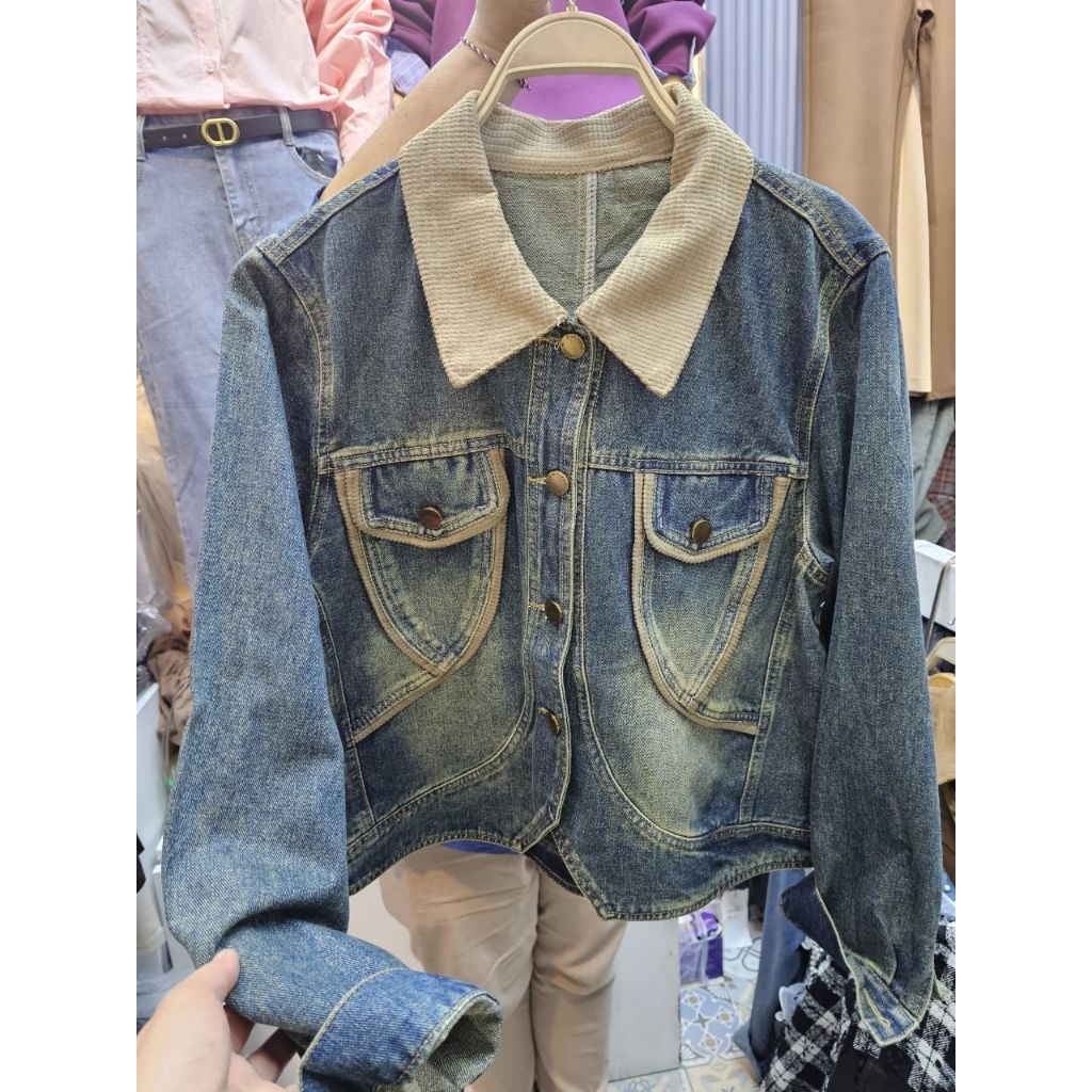 Blazer jeans import bahan tebal Premium