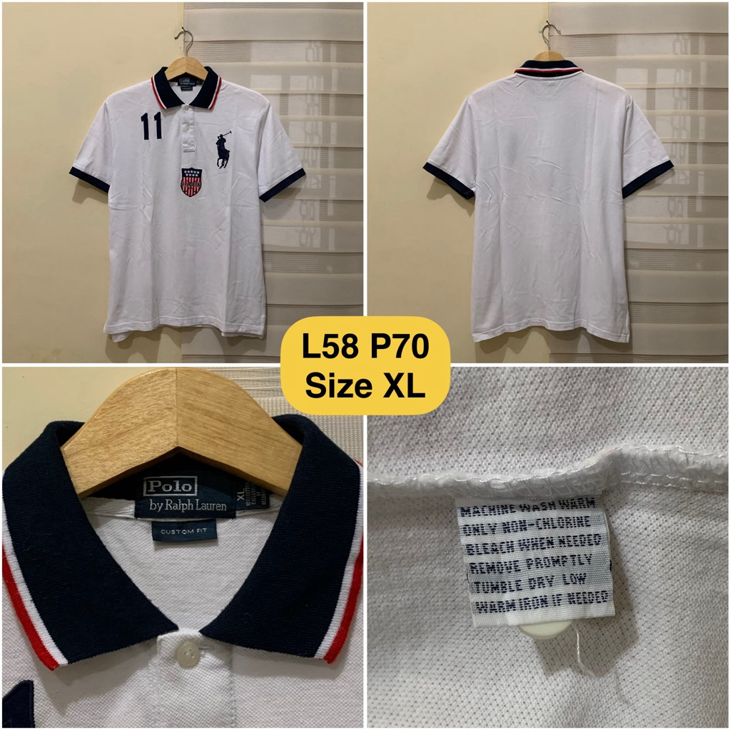 Poloshirt Ralph Lauren US Open Putih Original