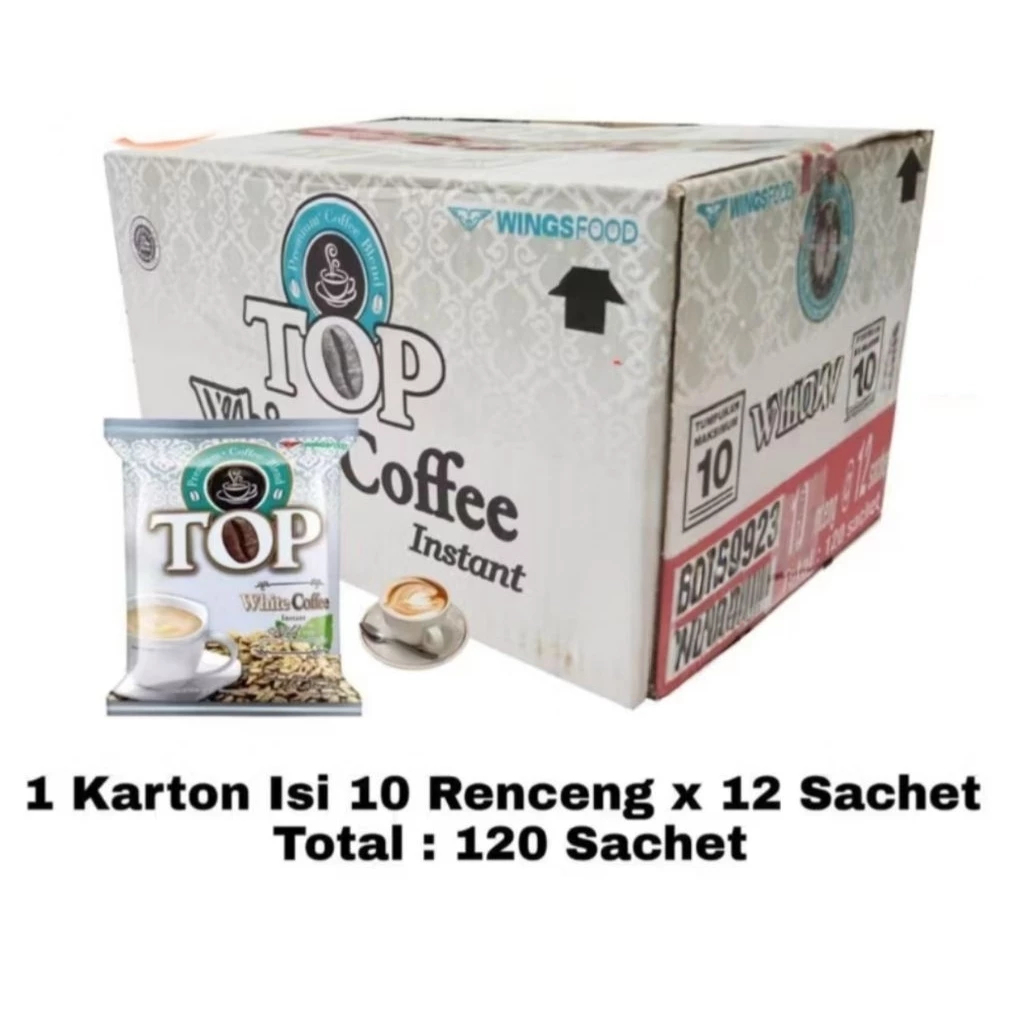 KOPI TOP WHITE COFFEE 1 KARTON ISI 10 RENTENG