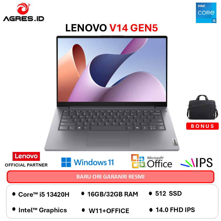 LENOVO V14 G5 IRL I5 13420H - RAM 32GB 512GB W11+OHS 14.0FHD IPS - 7KID