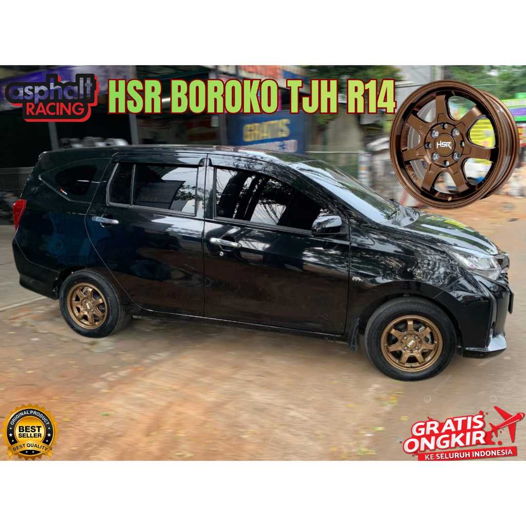 Paketan Velg dan Ban R14 Untuk Calya Sigra DLL Velg HSR BOROKO TJH Ban 185 65 R14 ACCELERA ECO PLUSH