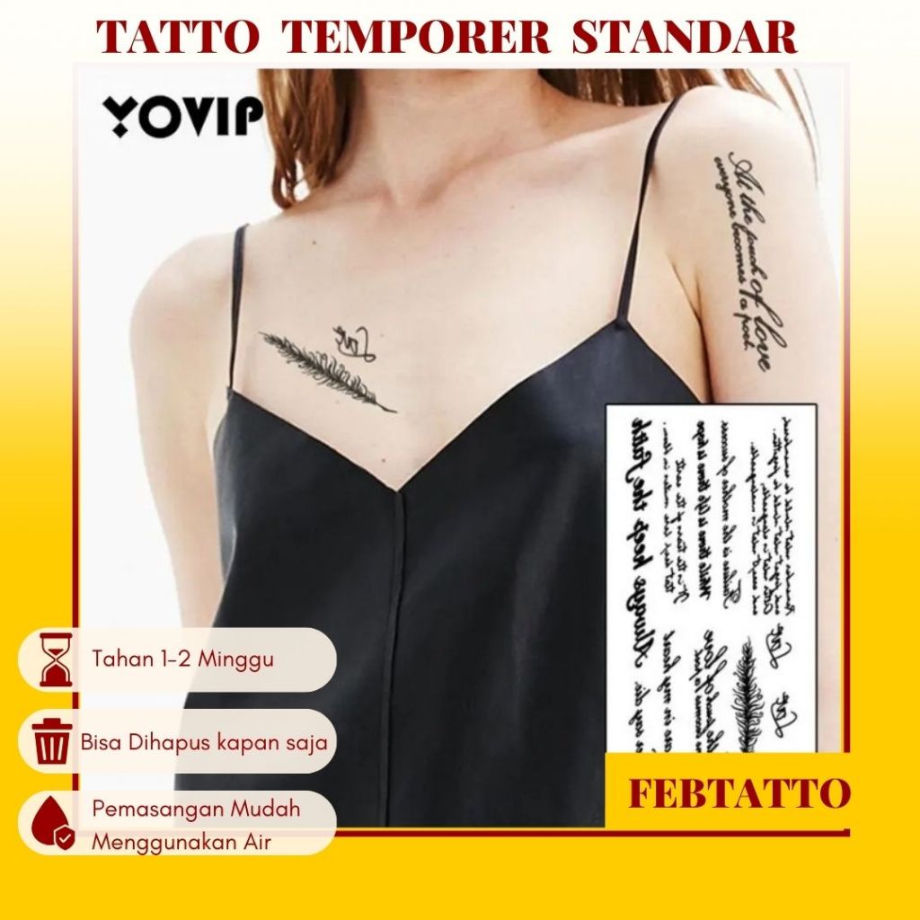 Tato Temporer Basic Ukuran 21cmx15cm Motif Aesthetic Tatto Temporary Stiker Tato Halal Grosir Tato M